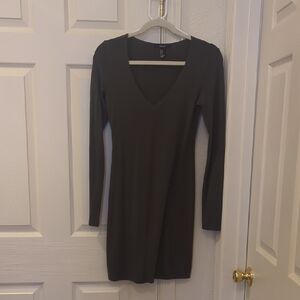Forever 21 Olive Green Long Sleeve Dress